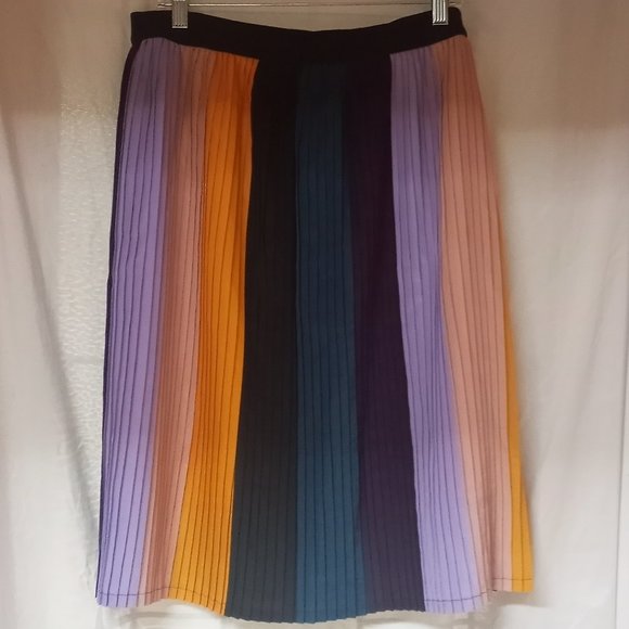 a new day Dresses & Skirts - A New Day Multi Colored Pleated Midi Skirt size XL  EUC